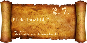 Mirk Tasziló névjegykártya